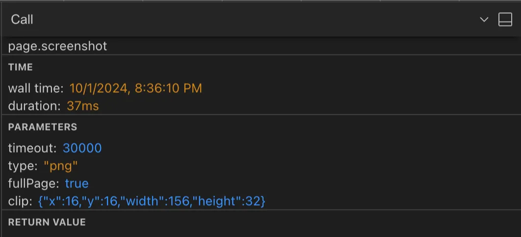 Example of snapshot metadata for a story of a dropdown component
